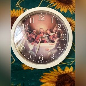 Wall clock last supper(plastic)